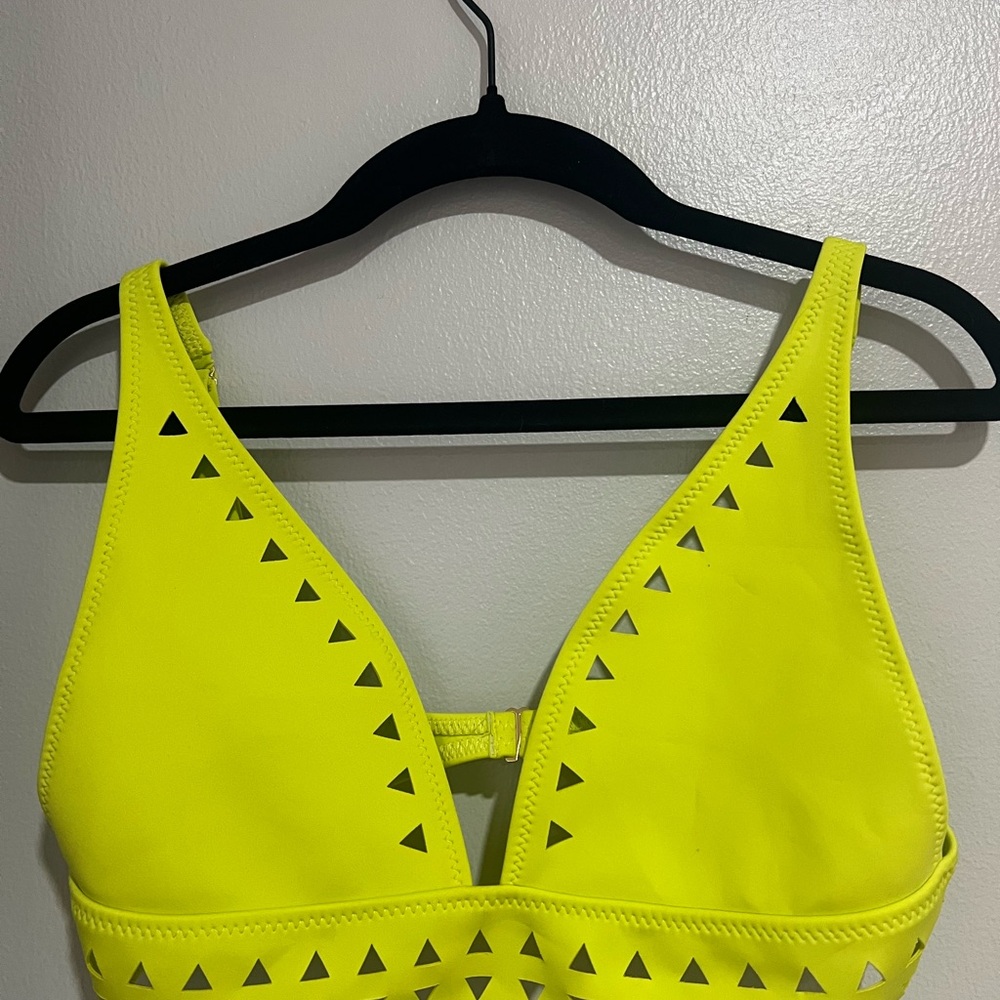 Neon Yellow Cutout Triangle Bikini Set - Picture 5 of 14